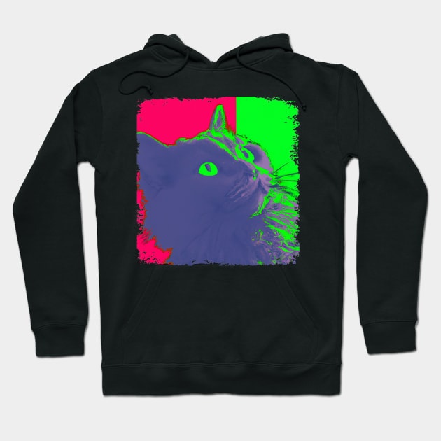 Nebelung Cat Pop Art - Cat Lover Gift Hoodie by PawPopArt